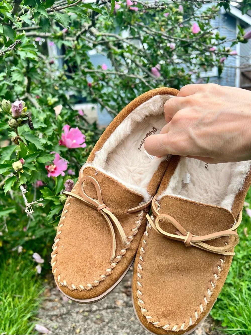 NWOB Men’s 9 My Slippers Luxury Leather Suede Coastal Fur Brown Boat Shoes Prep